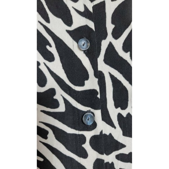 Chico's Travelers Dress Small Black White Slinky Buttondown - Picture 5 of 5